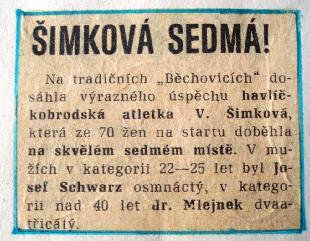 16. Výsledky Běchovic